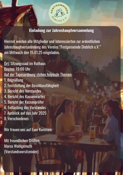 Einladung zur Jahreshauptversammlung 2025